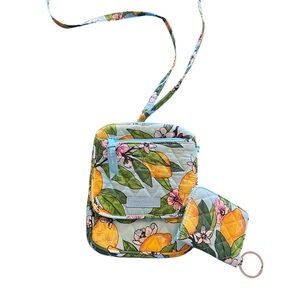 Vera Bradley Tropical Floral Crossbody Bag in Sky Blue